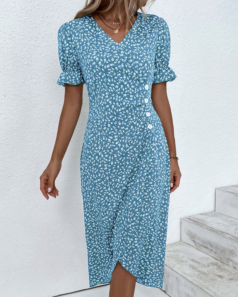 Floral Print - Casual Dress