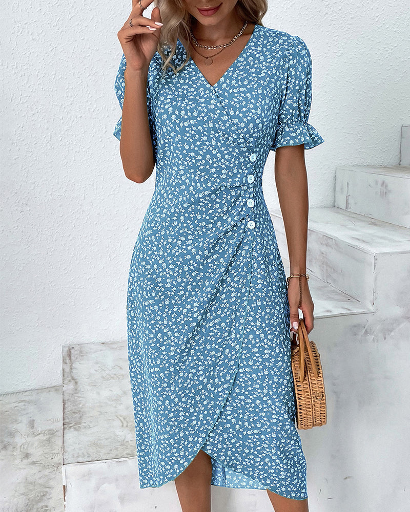 Floral Print - Casual Dress