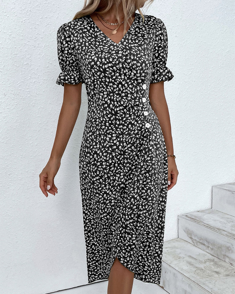 Floral Print - Casual Dress
