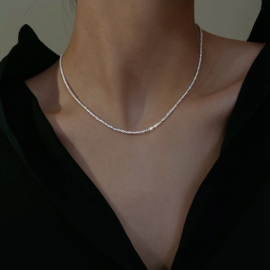 Classic Thin Tennis Necklace in 925 Sterling Silver Dobrilajewelry