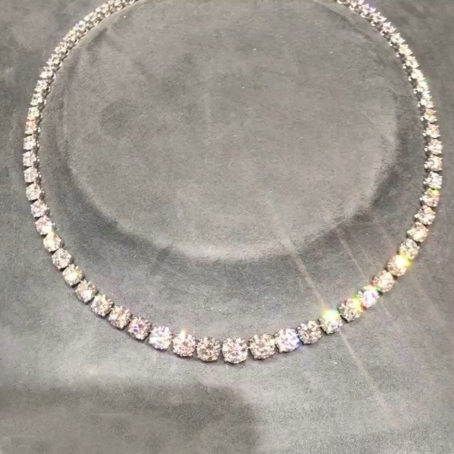 Luxury Round Cut Sterling Silver Necklace Shineofidamond