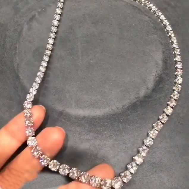 Luxury Round Cut Sterling Silver Necklace Shineofidamond