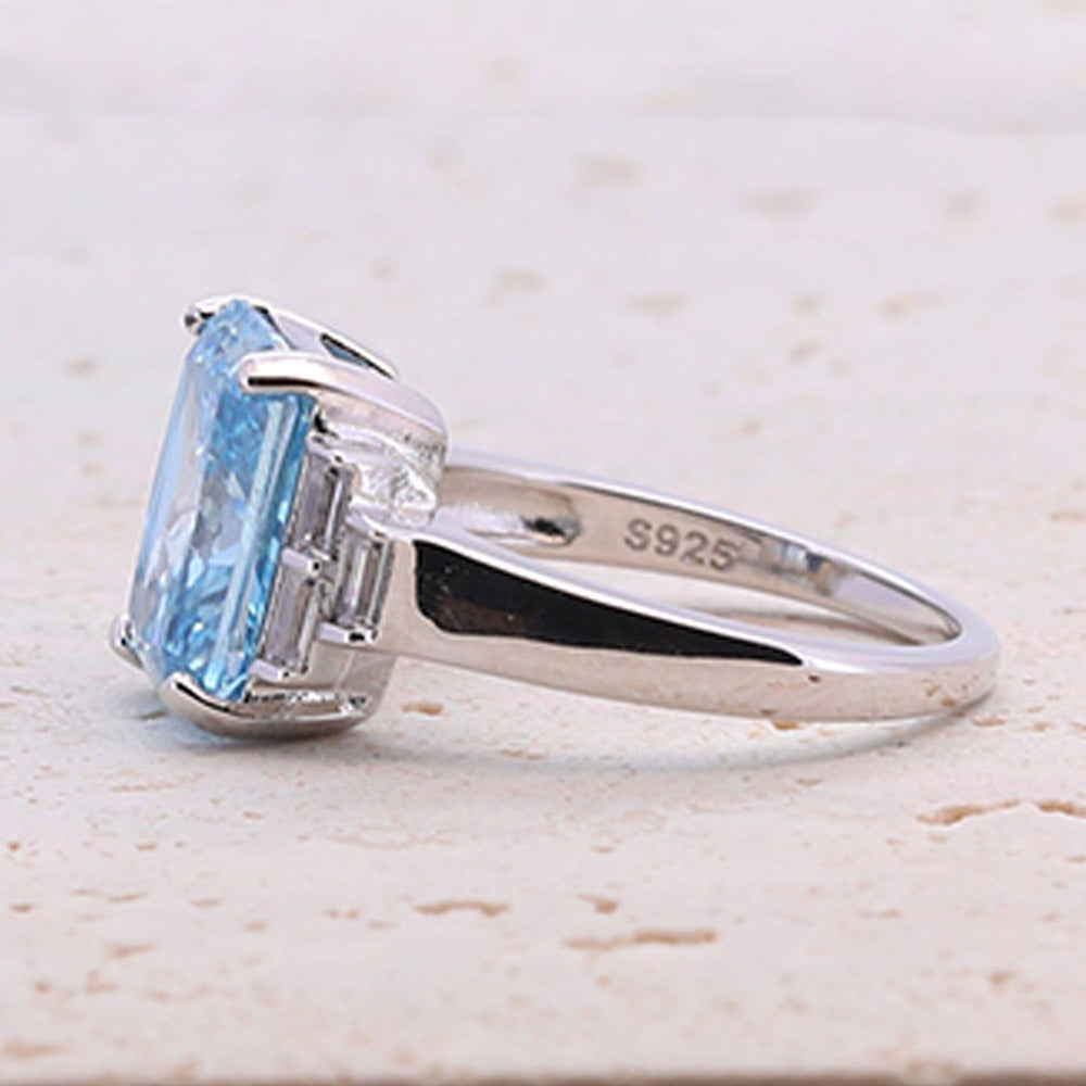 4.0CT. Radiant Cut Sterling Silver Engagement Ring (Multi Color Available) shine of diamond