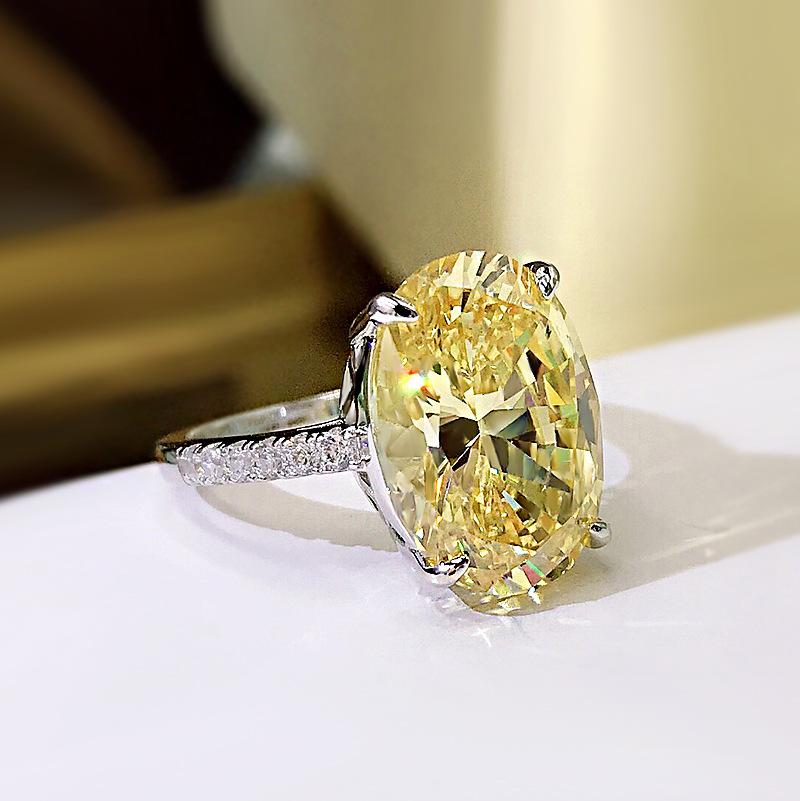 Oval Cut 4 Prong Eternity Engagement Ring Shineofidamond