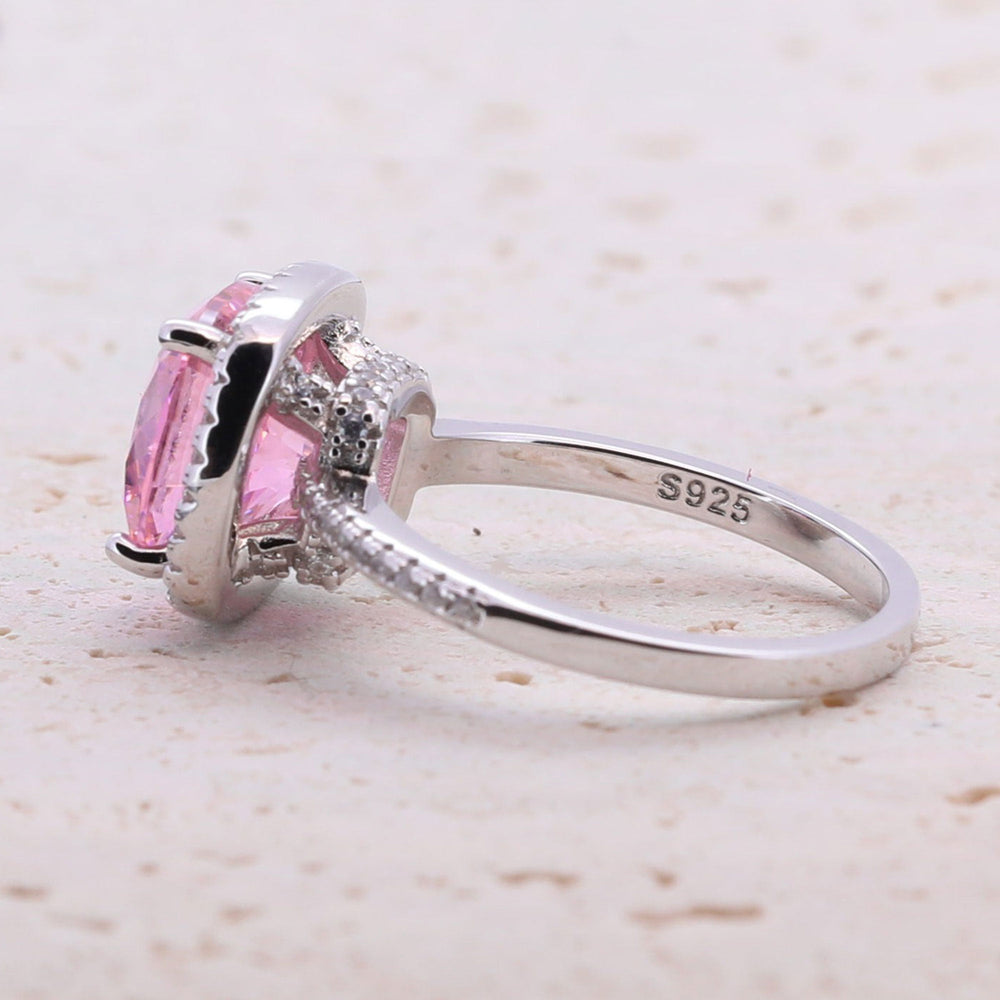 3.5ct Cushion Cut Halo Multi Color Sterling Silver Engagement Ring shine of diamond