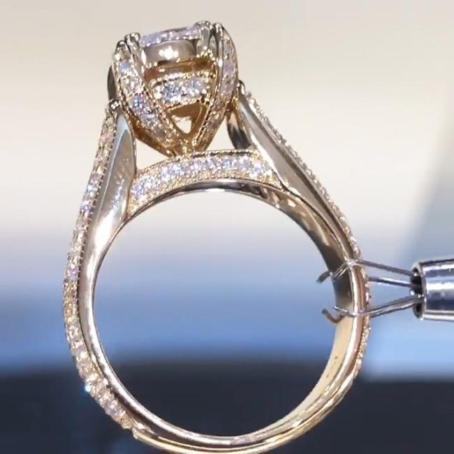 Sparkling Round Cut Sterling Silver Engagement Ring Shineofdiamond