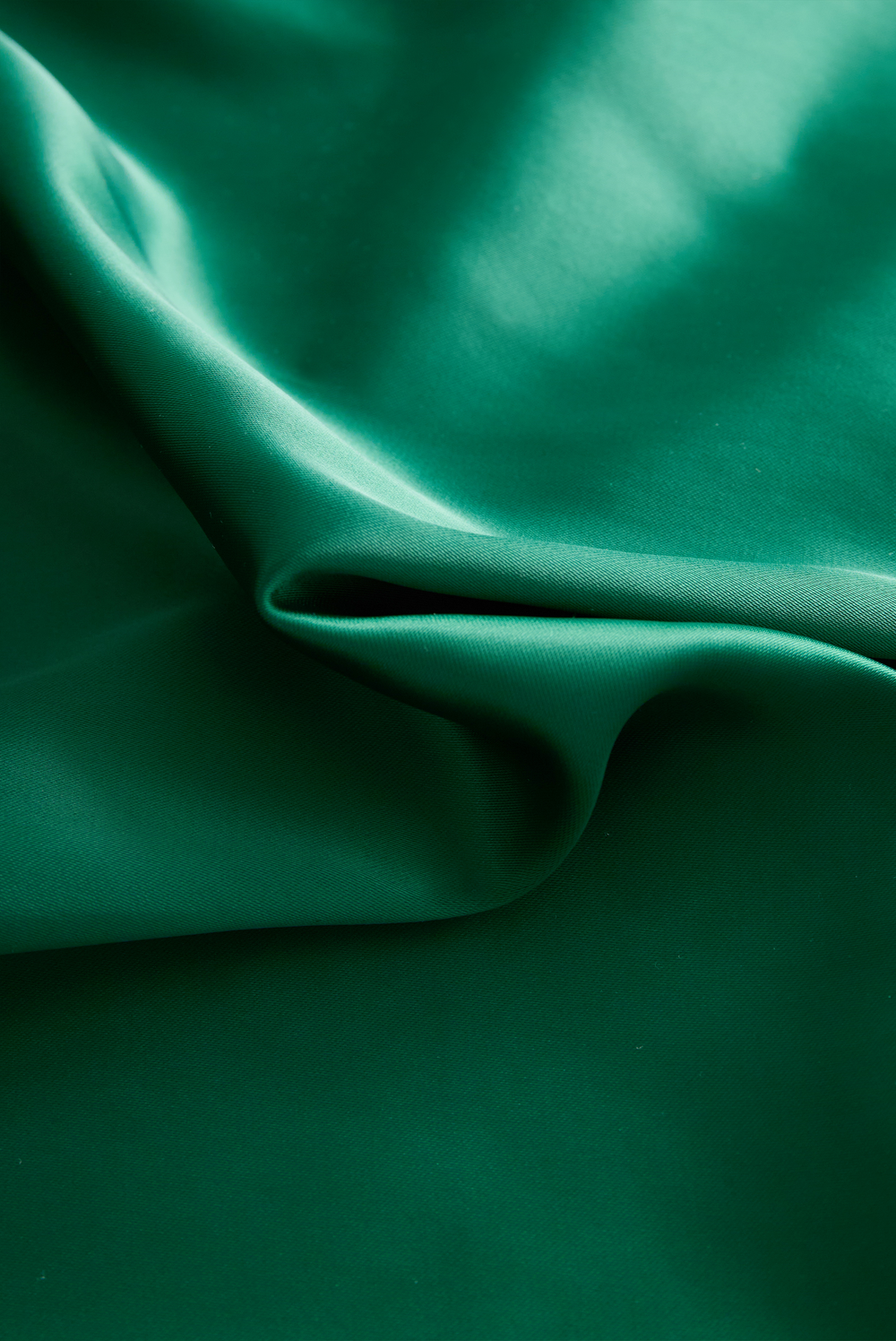 Deep V-Neck Satin Blouse with Lace Details - Emerald Allure XYS