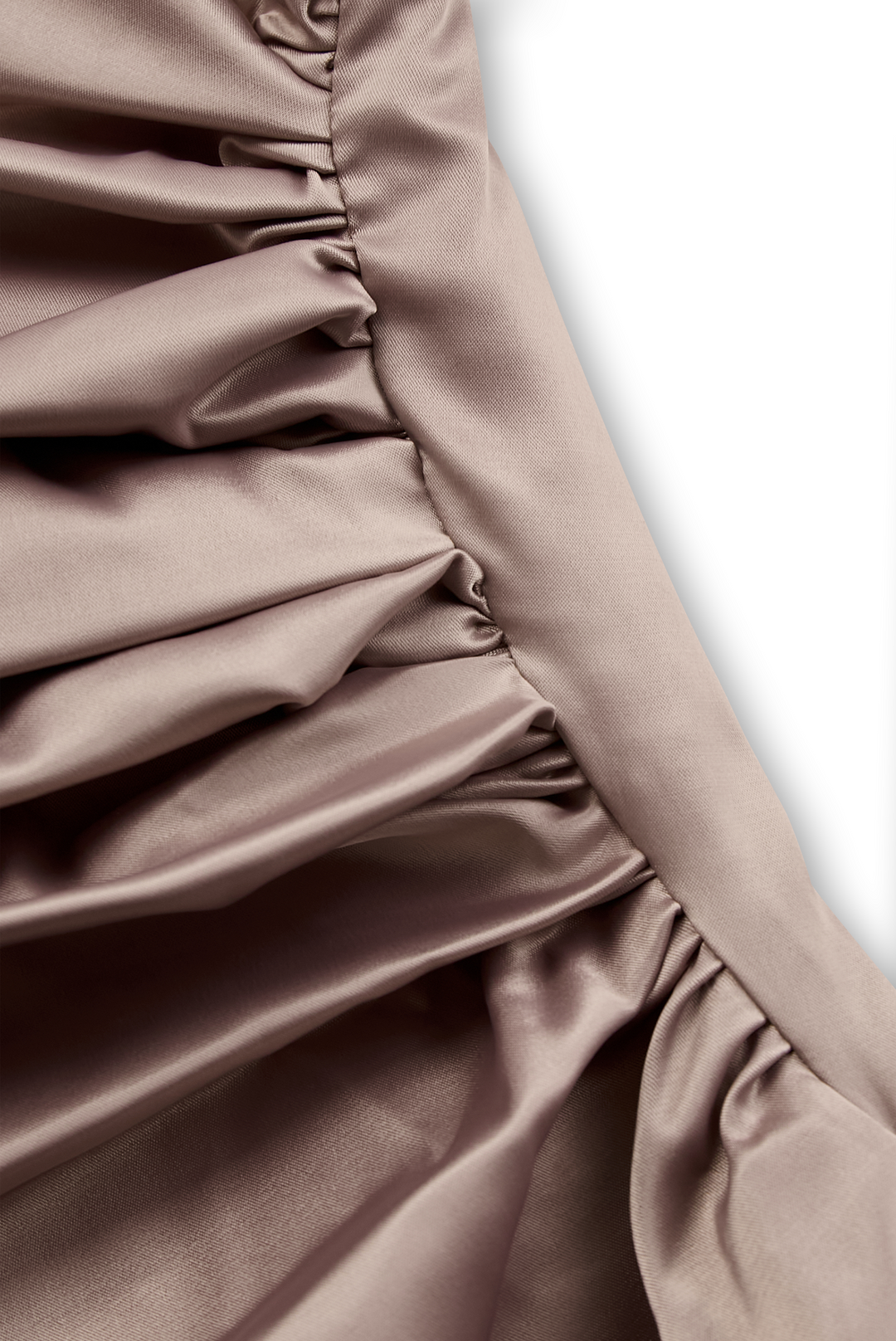 Champagne Satin One-Shoulder Gown ZJ