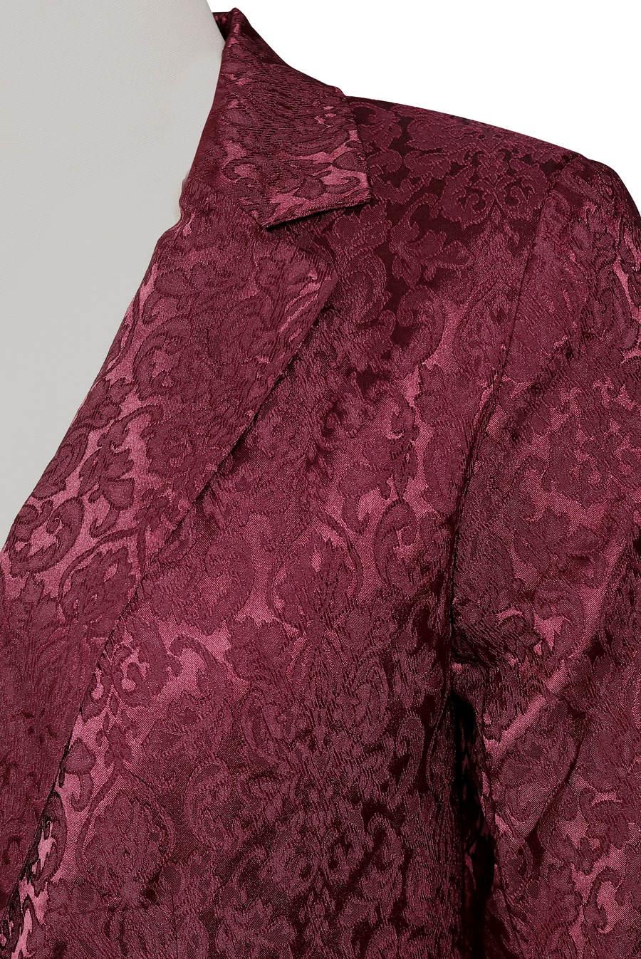 Noble Burgundy Jacquard Satin Blazer ZJ