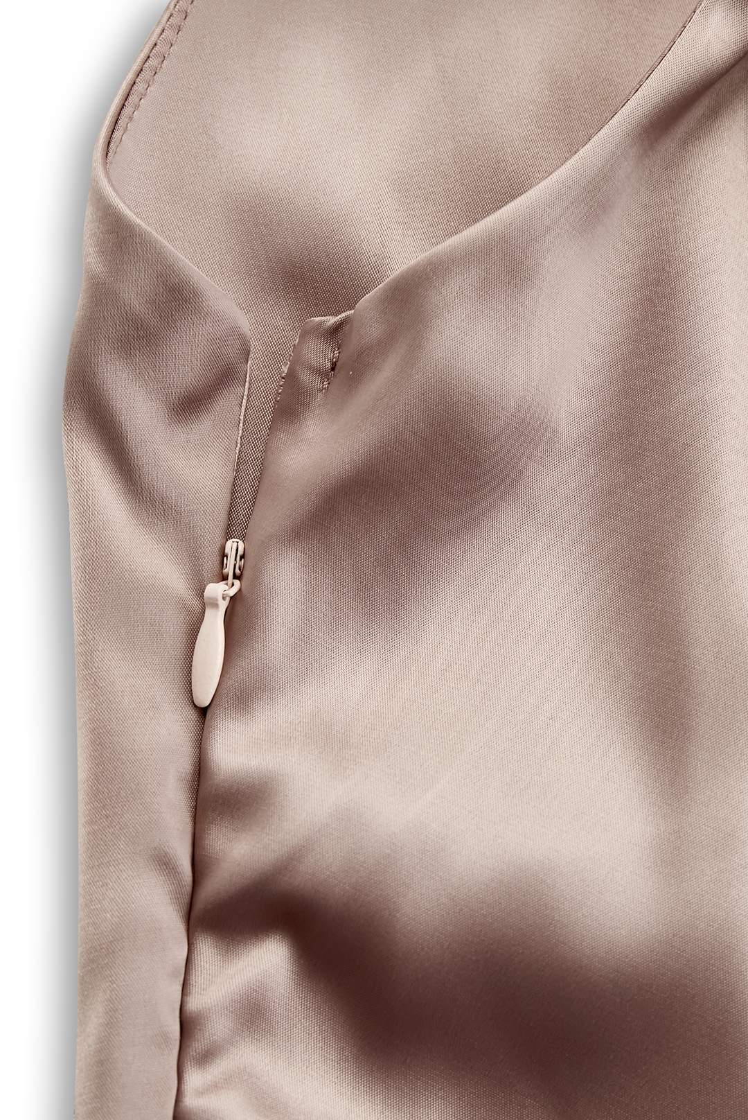 Champagne Satin One-Shoulder Gown ZJ