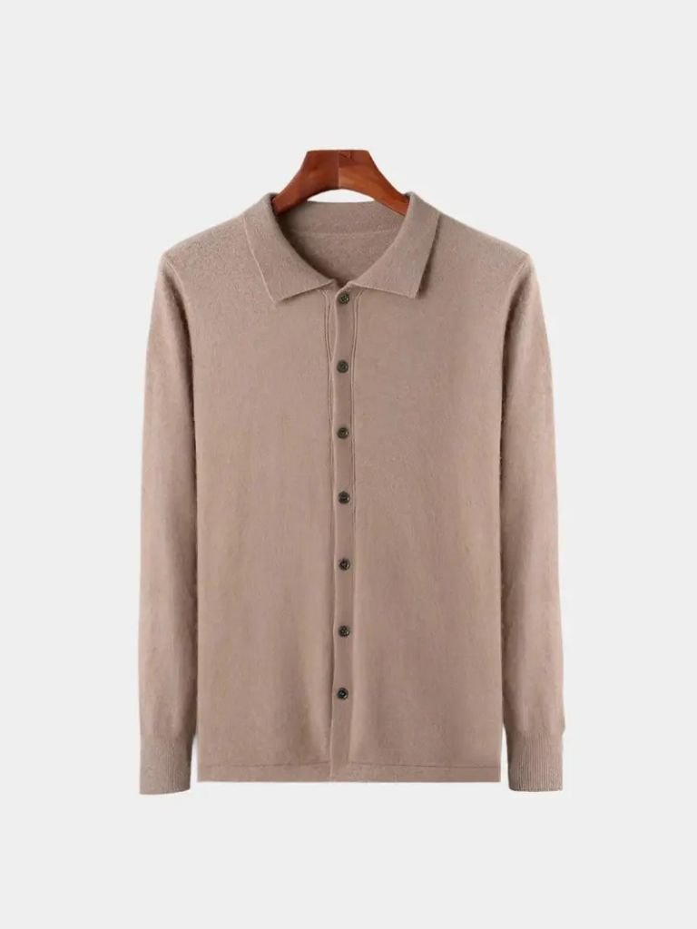 100% Cashmere Polo Cardigan - Casa  Laro CASA LARO