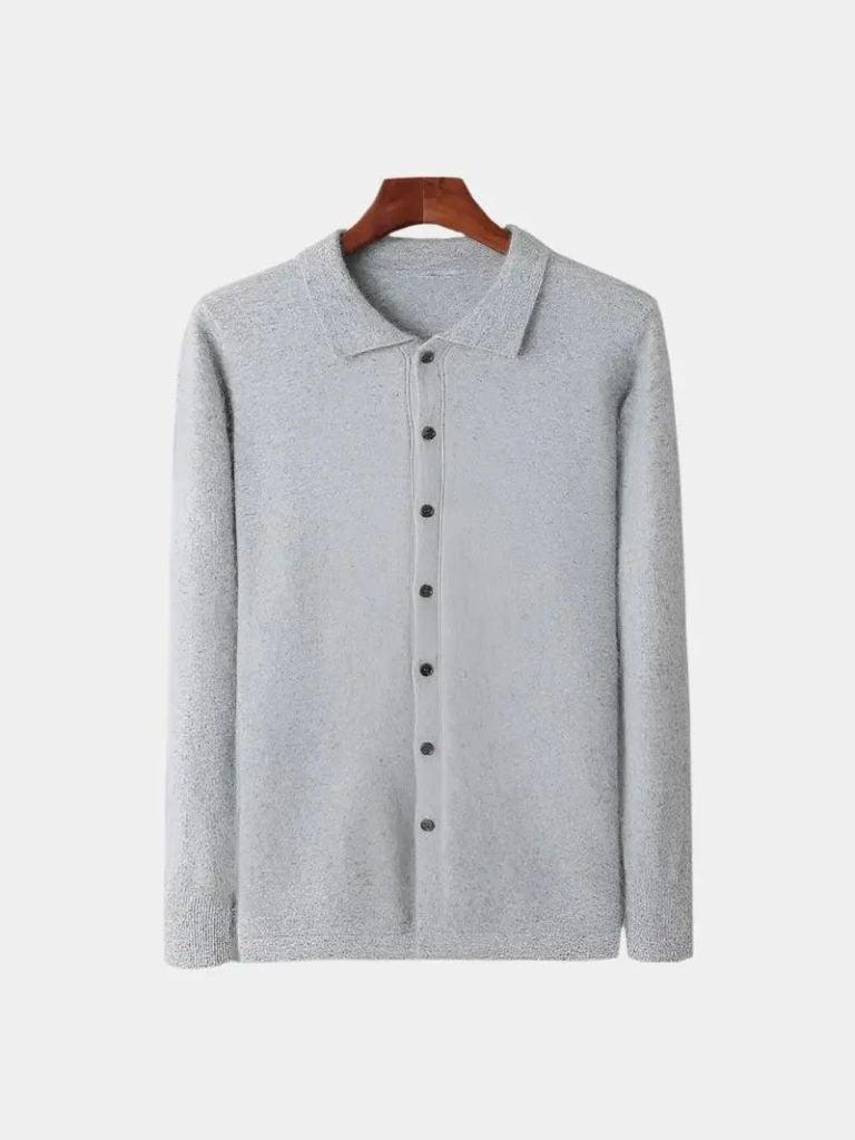 100% Cashmere Polo Cardigan - Casa  Laro CASA LARO