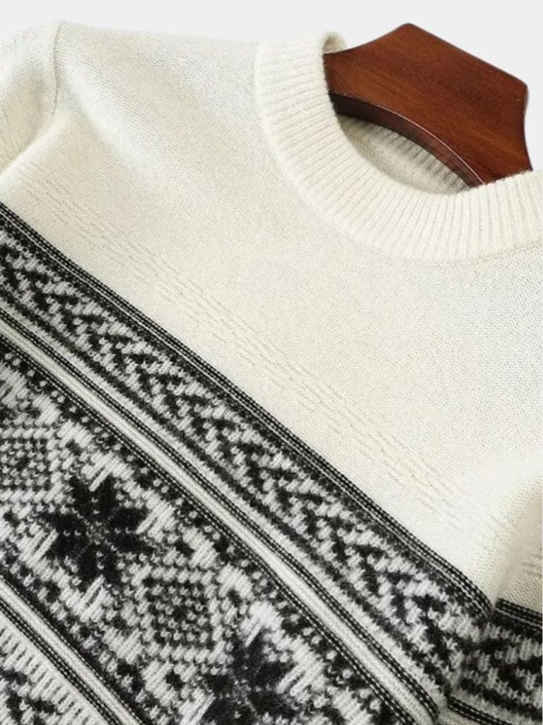 100% Wool Fair Isle Pullover Sweater Jumper - Casa  Laro CASA LARO