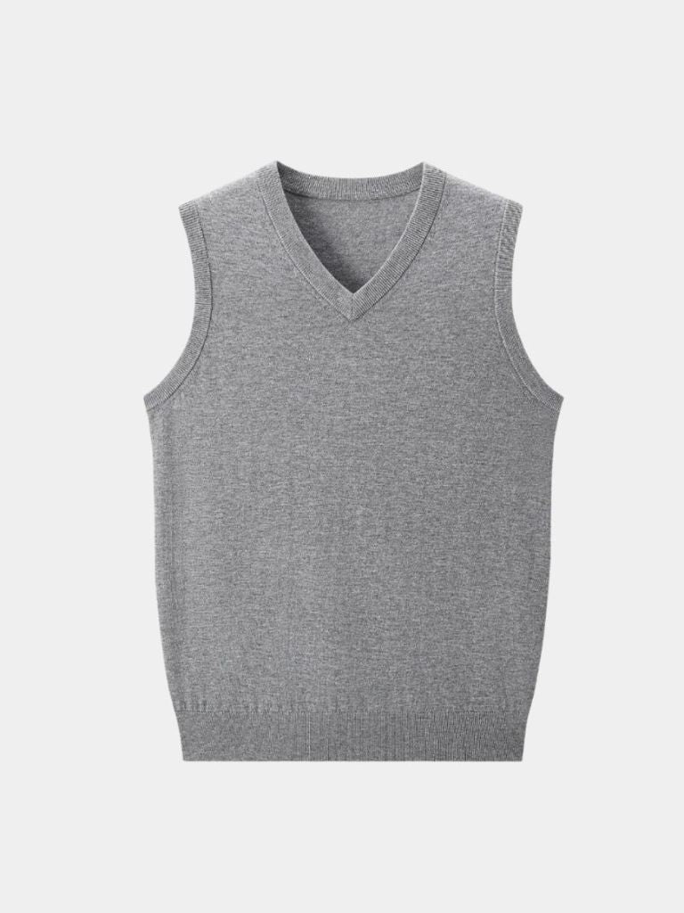 100% Cashmere V Neck Knit Vest - Casa  Laro CASA LARO