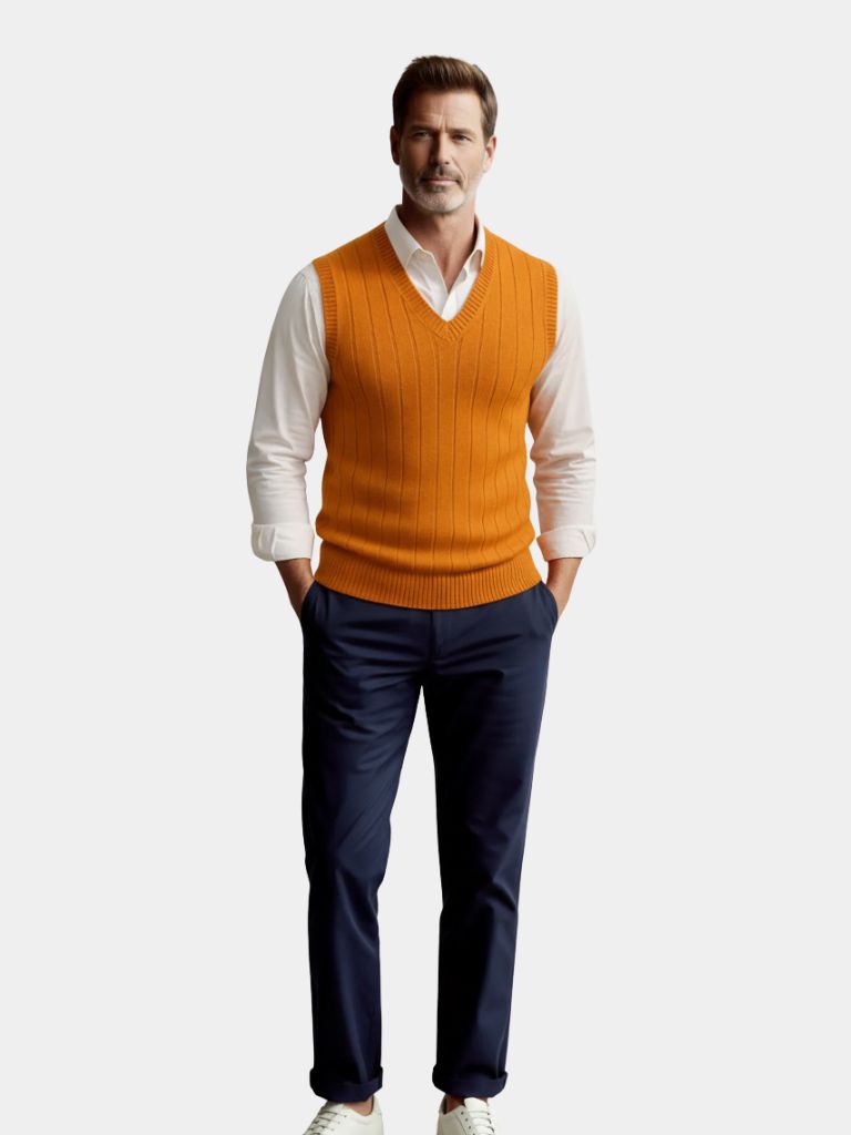 100% Merino Wool Pullover Sweater Vest - Casa  Laro CASA LARO