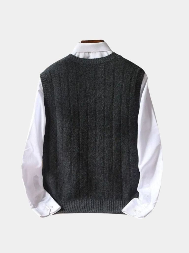 100% Merino Wool Pullover Sweater Vest - Casa  Laro CASA LARO