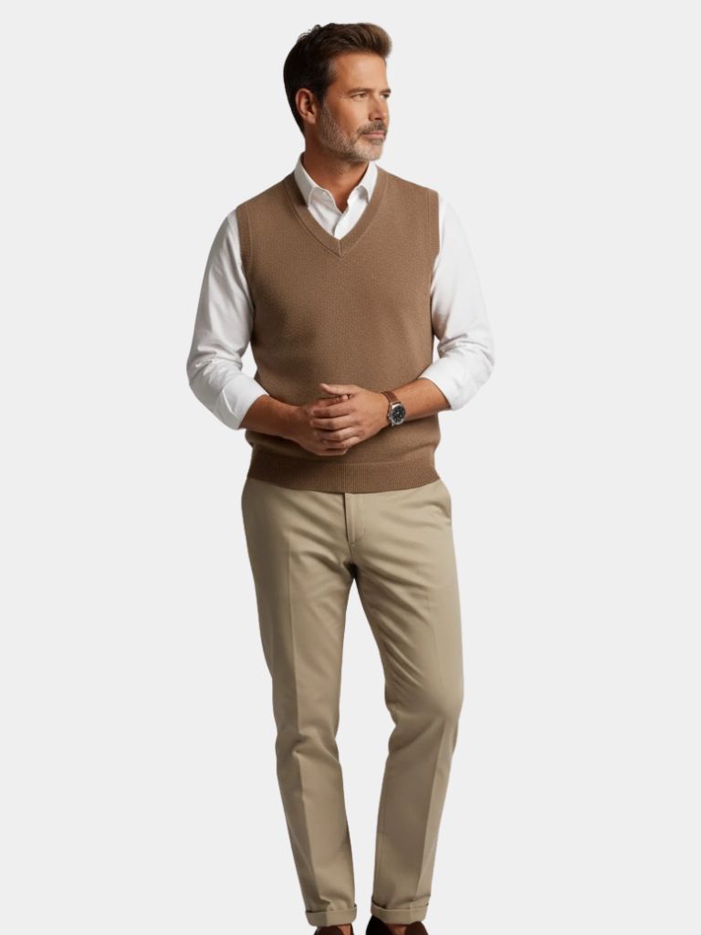 100% Merino Wool Sweater Vest - Casa  Laro CASA LARO