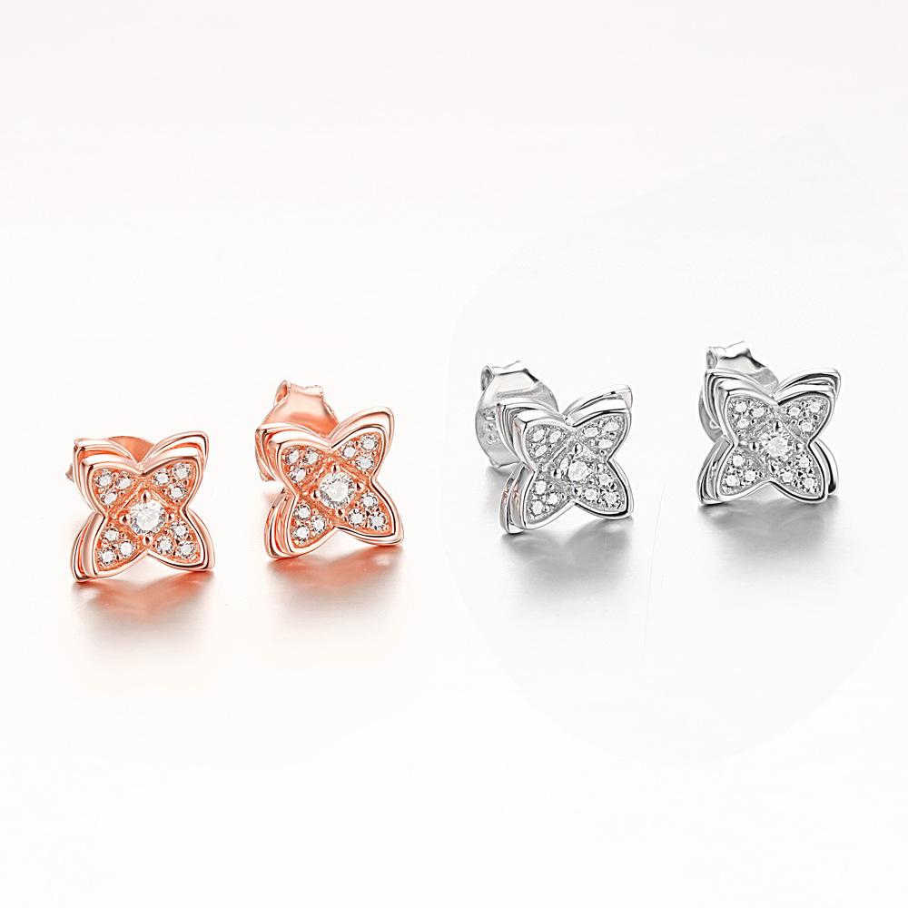 Four Leaves Clover Stud Earrings Shineofidamond