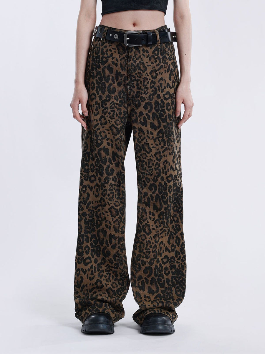 Leopard Print Baggy - Jeans