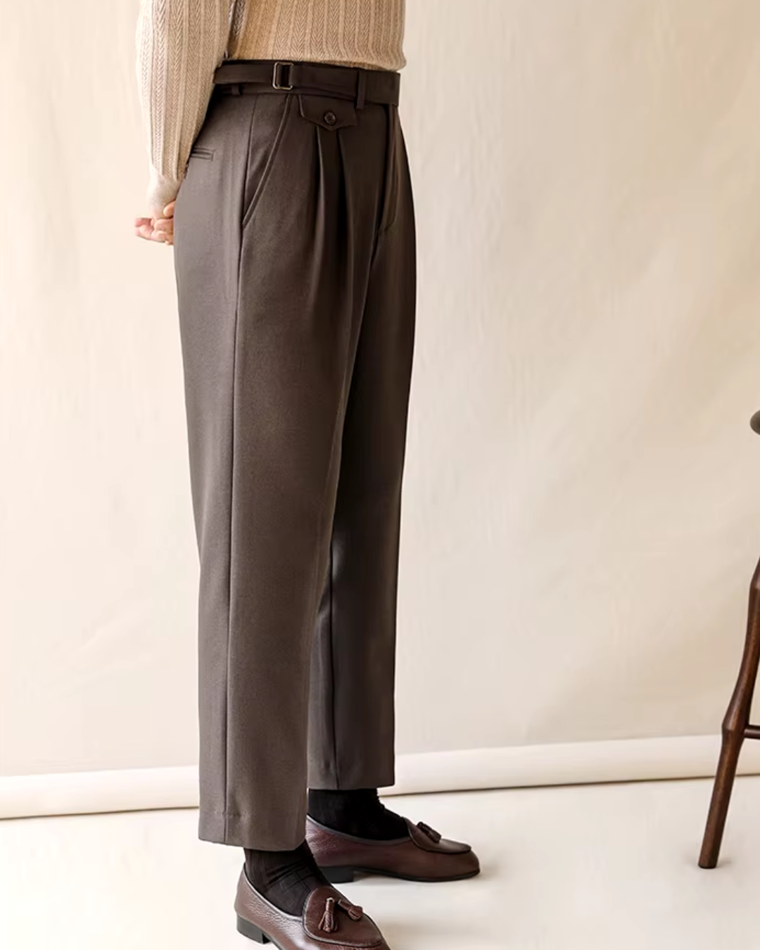 Tailored High-Waist Straight Leg - Trousers