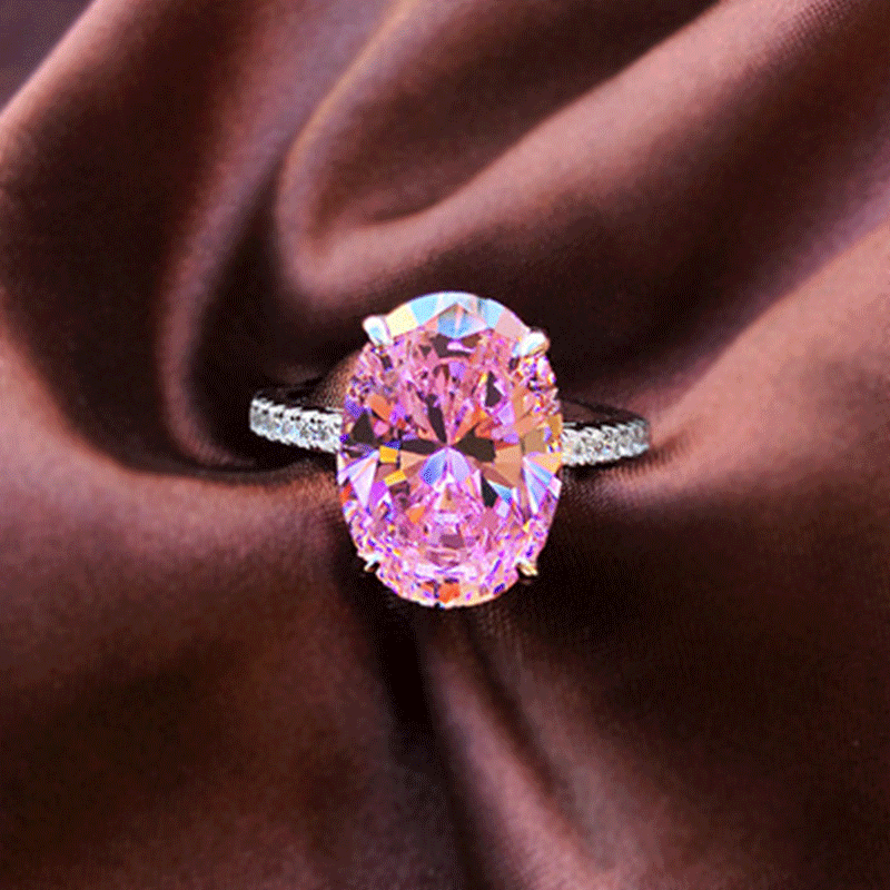 Oval Cut 4 Prong Eternity Engagement Ring Shineofidamond