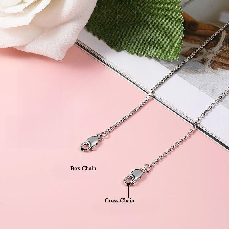 Box And Chain Pattern Chain Simple Design Cross and Box Chain Sterling Silver Necklace - CASA LARO ...