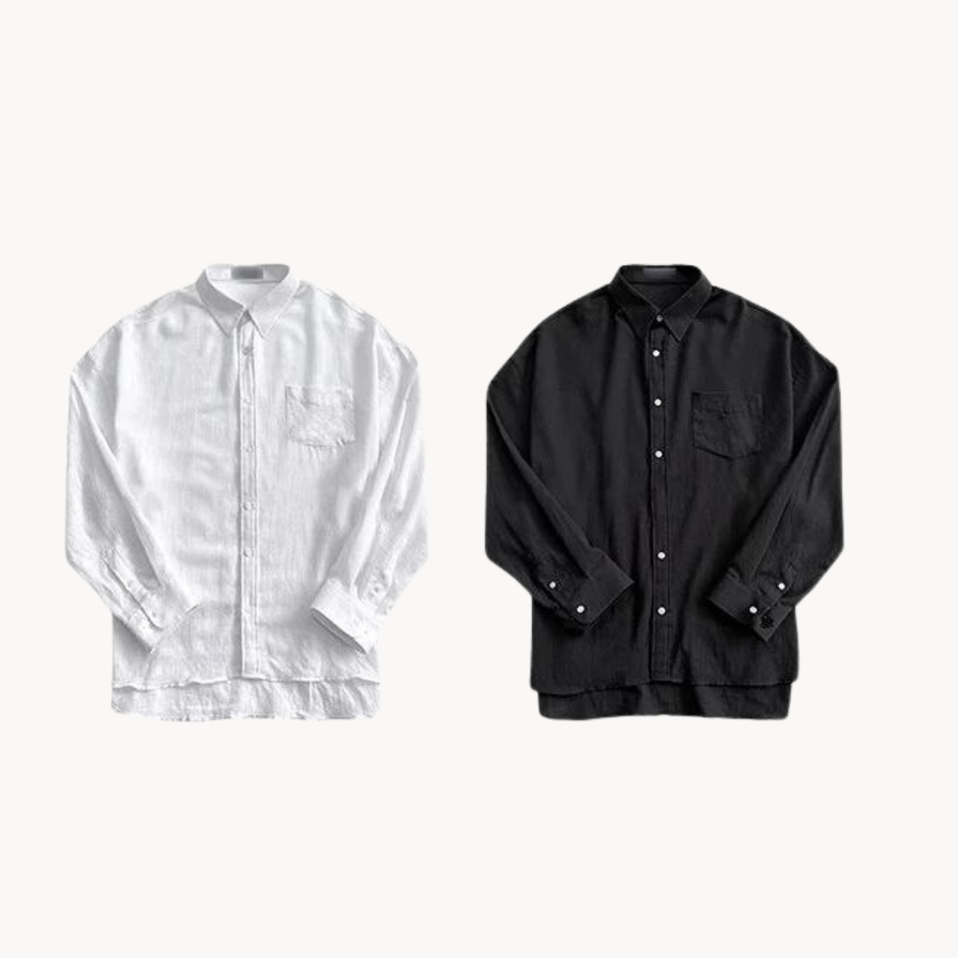 Linen-Blend Button-Up - Shirt