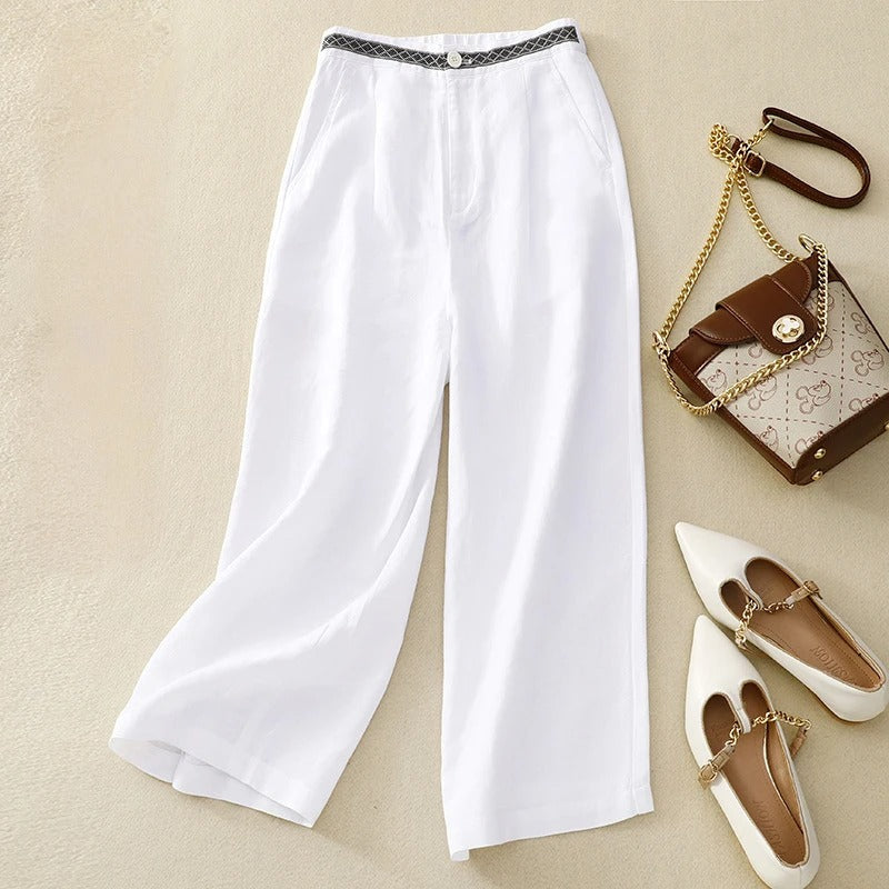 Wide-Leg Linen - Pants
