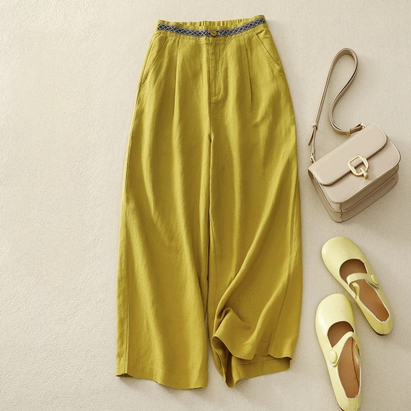 Wide-Leg Linen - Pants
