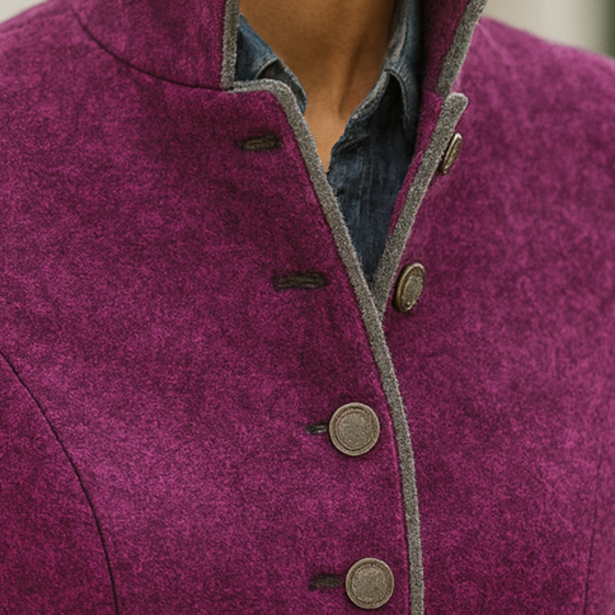 Valerie - Elegant High-Neck Cardigan
