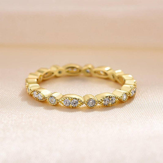 Vintage Eternity Art Deco Stacking Wedding Band In Sterling Silver Shineofidamond