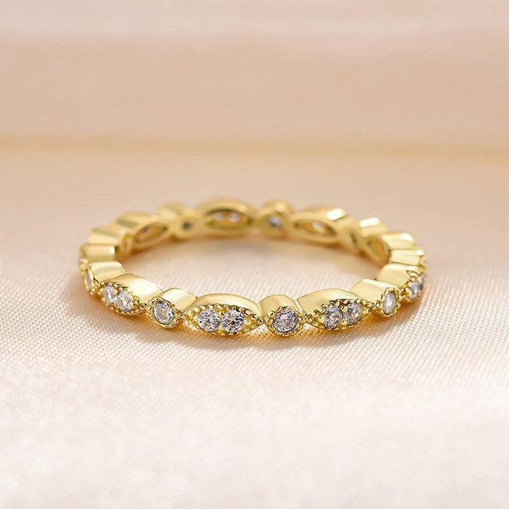 Vintage Eternity Art Deco Stacking Wedding Band In Sterling Silver Shineofidamond