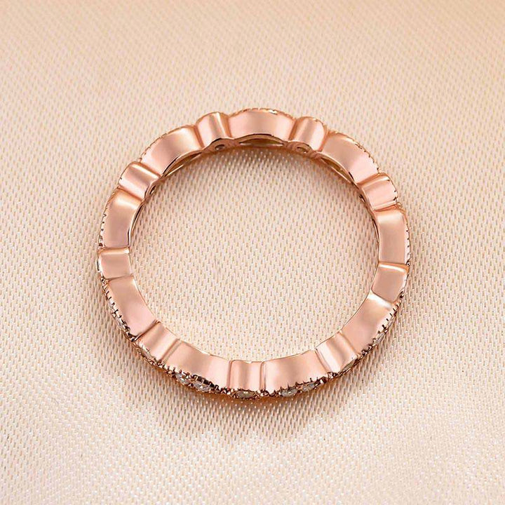 Vintage Eternity Art Deco Stacking Wedding Band In Sterling Silver Shineofidamond