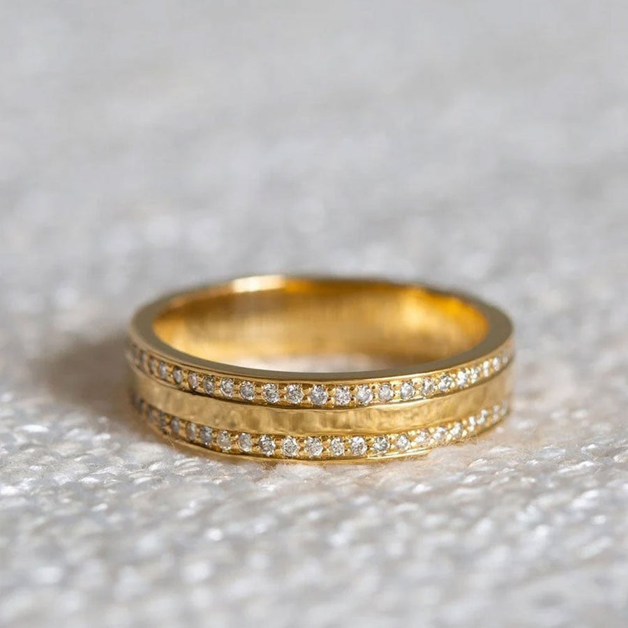 Classic 4mm Golden Tone Wedding Band In Sterling Silver Shineofdiamond