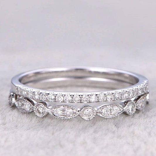 Half Eternity Stackable Wedding Band In Sterling Silver Shineofidamond