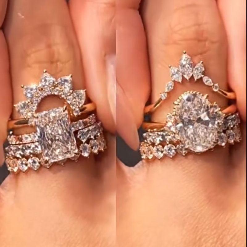 4 Pcs Exquisite Bridal Set In Sterling Silver shine