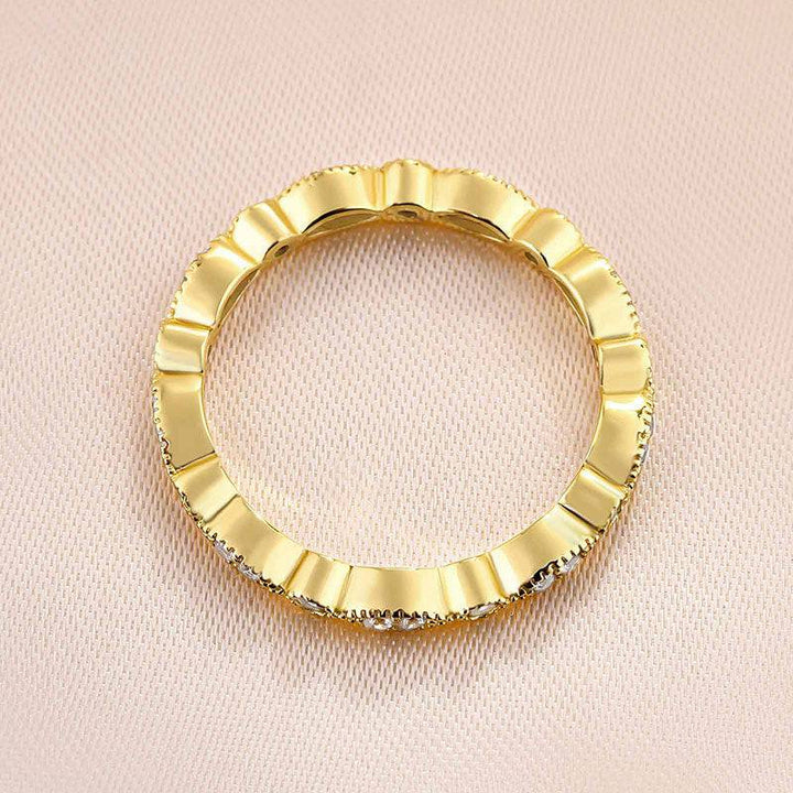 Vintage Eternity Art Deco Stacking Wedding Band In Sterling Silver Shineofidamond