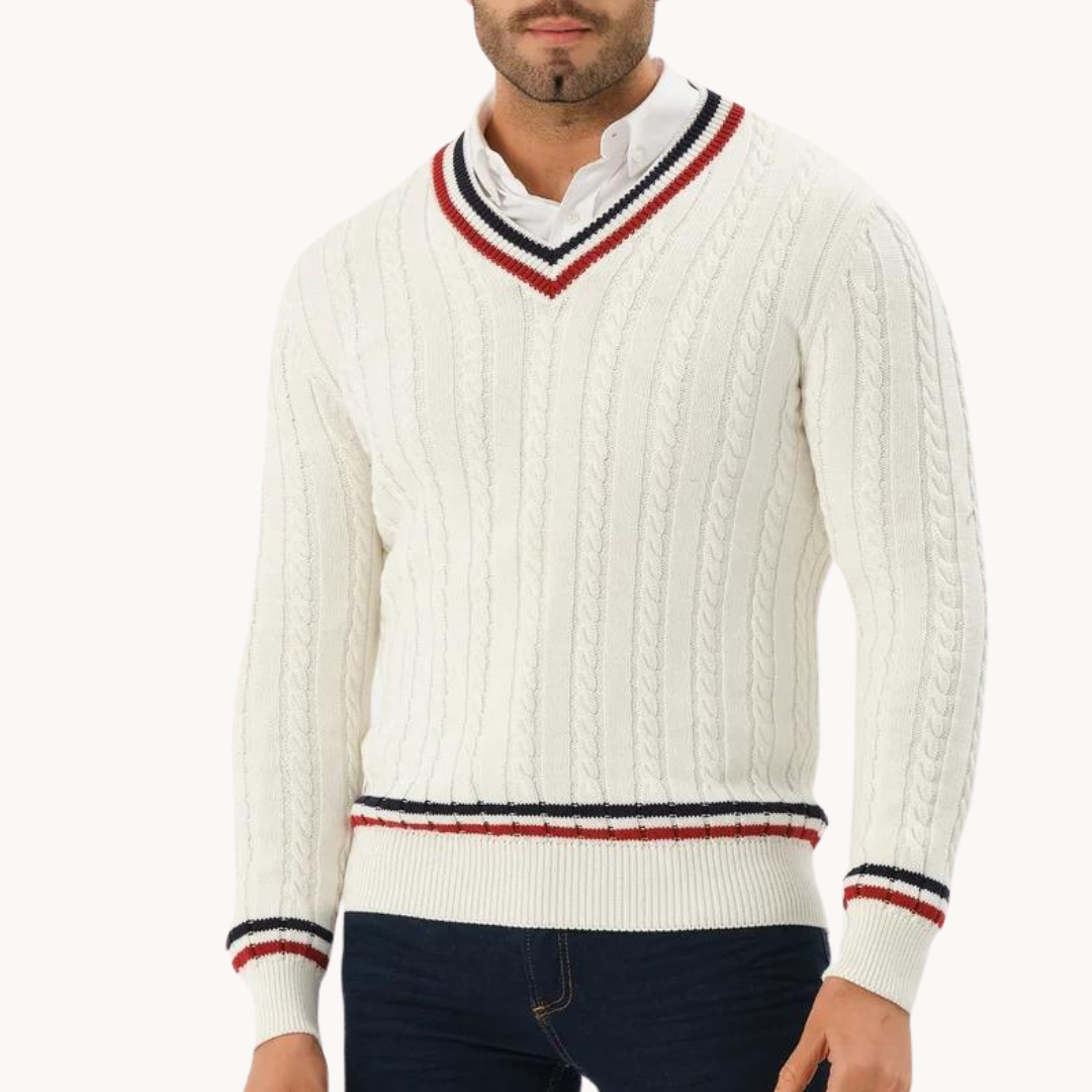 Burnt Sienna Ribbed Crewneck - Sweater