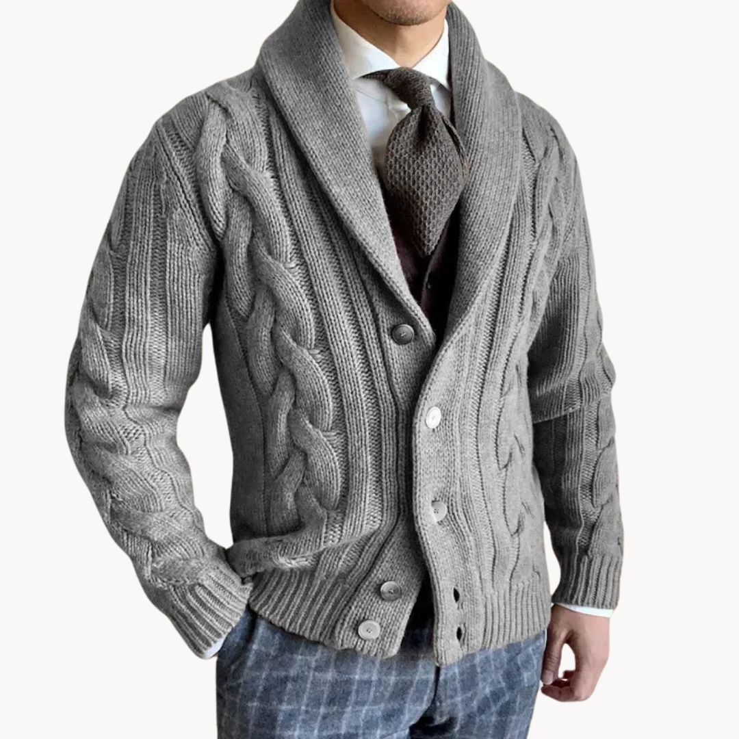 Knit Shawl Collar - Cardigan