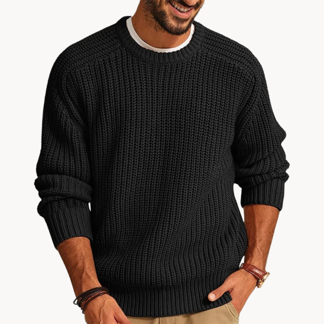 Waffle Knit Pullover - Sweater