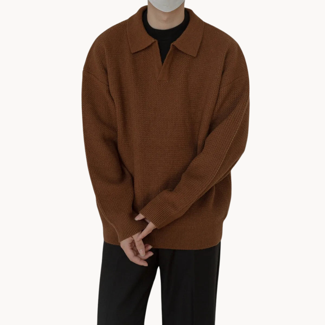 Dawn Mist Polo Collar - Sweater