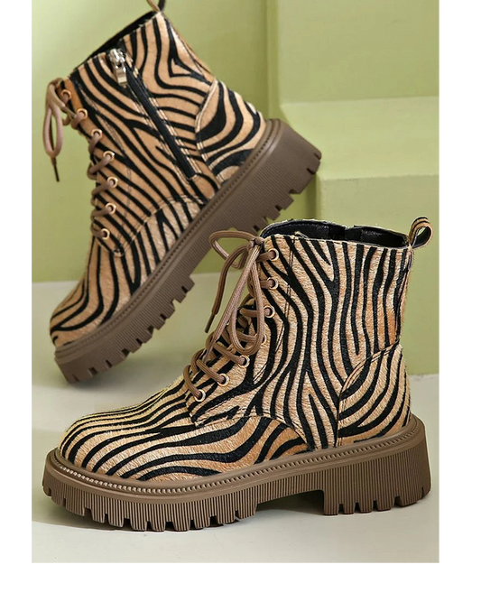 Sloane™ | Zebra Lace-Up Boots