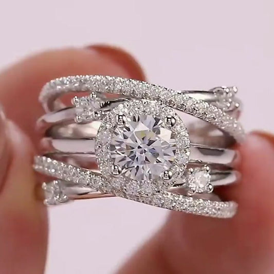 Round Cut Halo Bridal Set with Matching Band Shineofdiamond