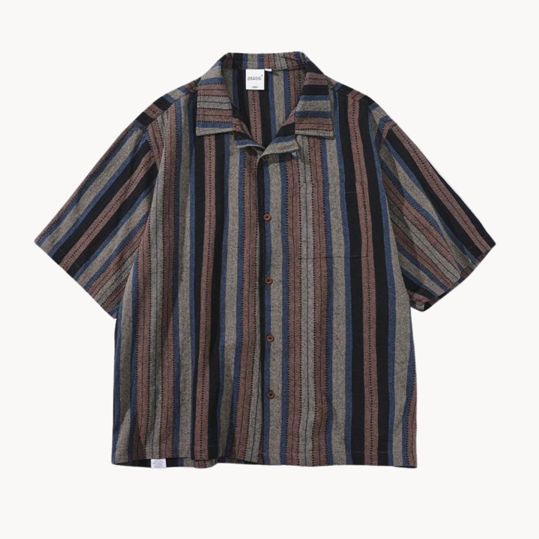 Camp Collar Relaxed Fit Button-Up - Shirt