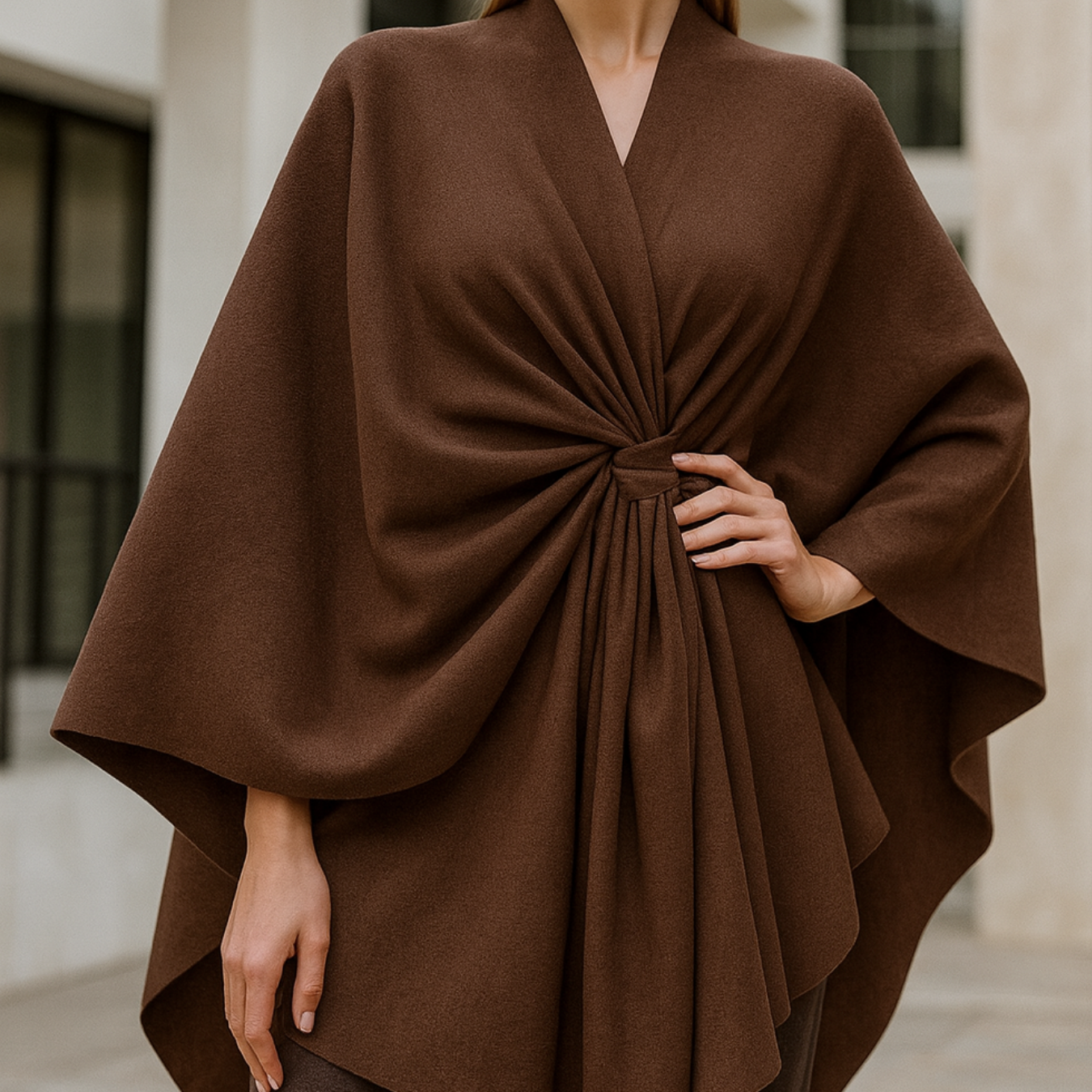 Yvonne - Draped Poncho