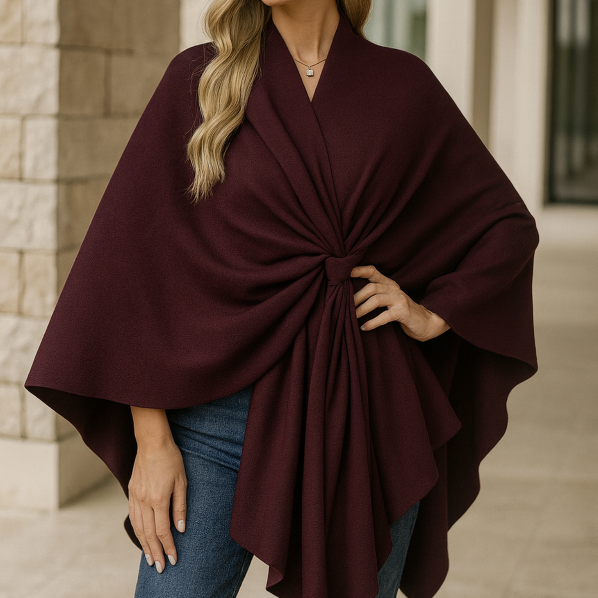Yvonne - Draped Poncho