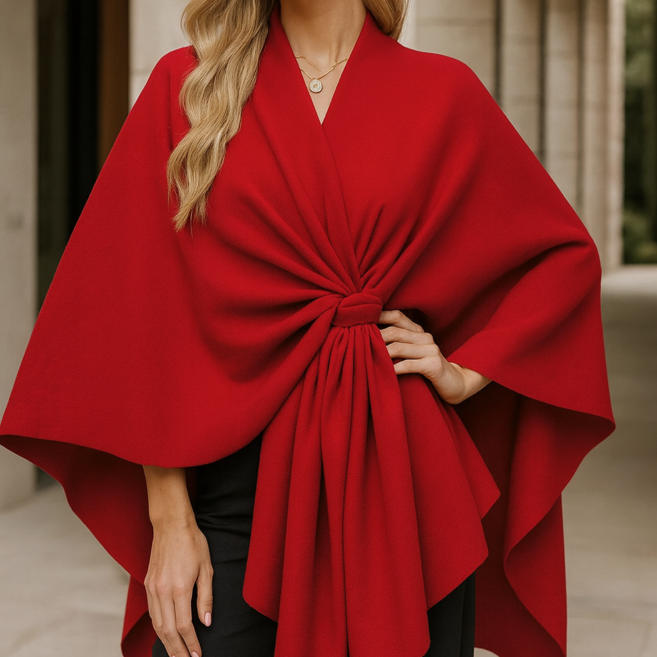 Yvonne - Draped Poncho