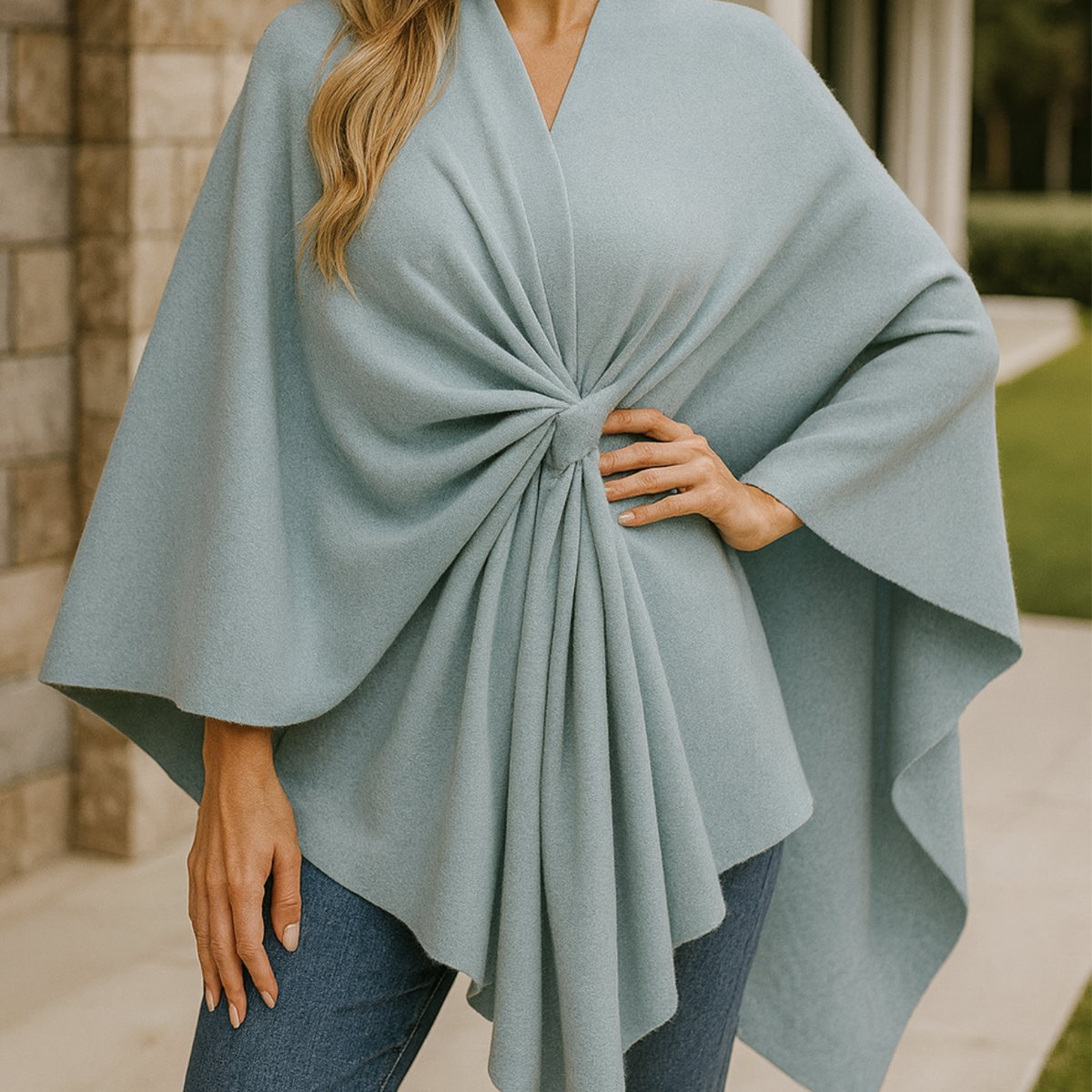 Yvonne - Draped Poncho