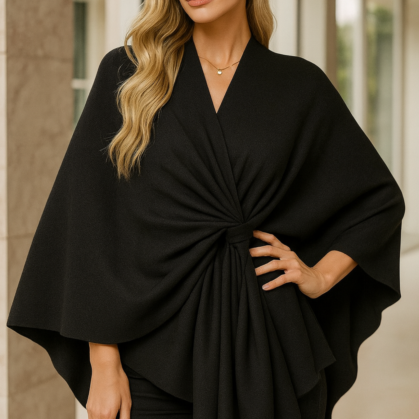 Yvonne - Draped Poncho