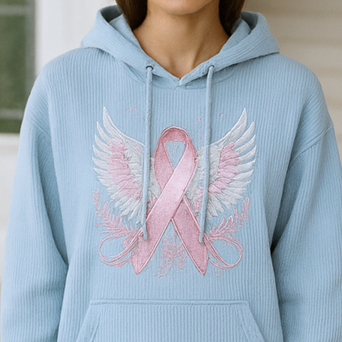Briana - Sweater with Breast Cancer Ribbon